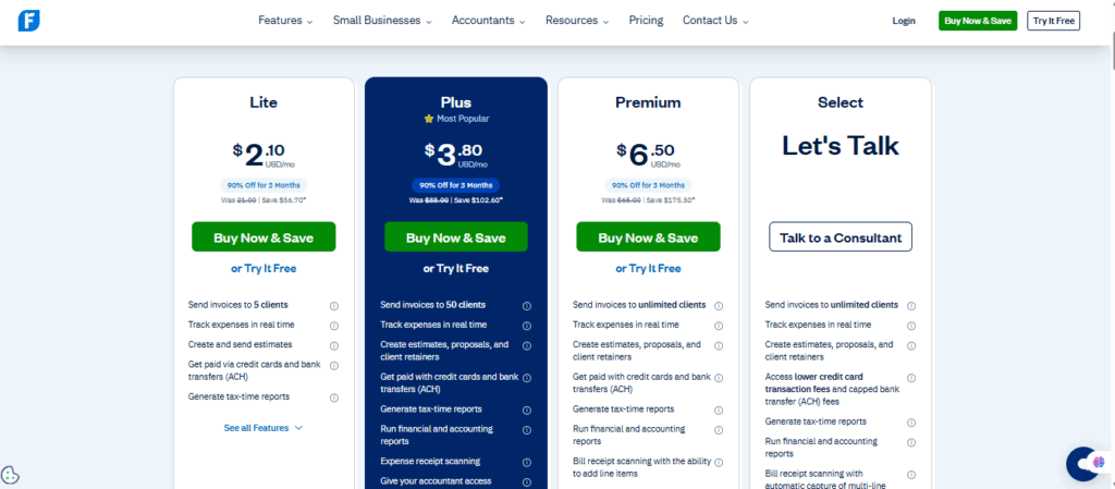 4 Best Accounting Software for Small Business 6 FreshBooks pricing