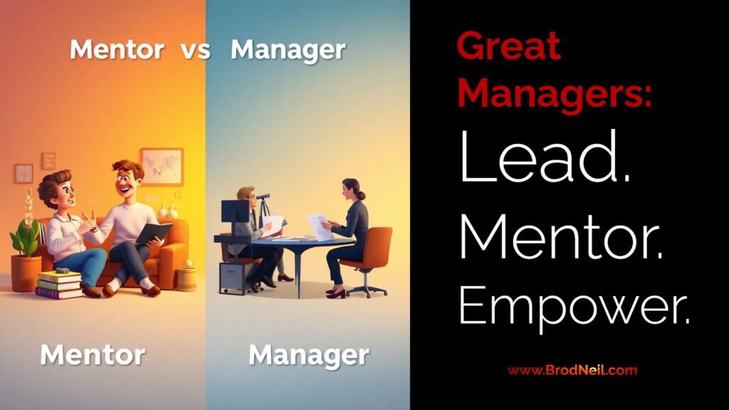 Good Manager Traits: Why Mentoring Is the Most Important Skill of All 1 A photo illustrating managers vs. mentors