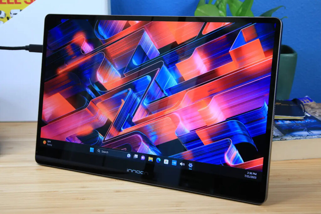 The 6 Best Portable Monitors for Content Creators in 2025 3 he INNOCN 15A1F OLED portable monitor displaying a space scene with perfect blacks.