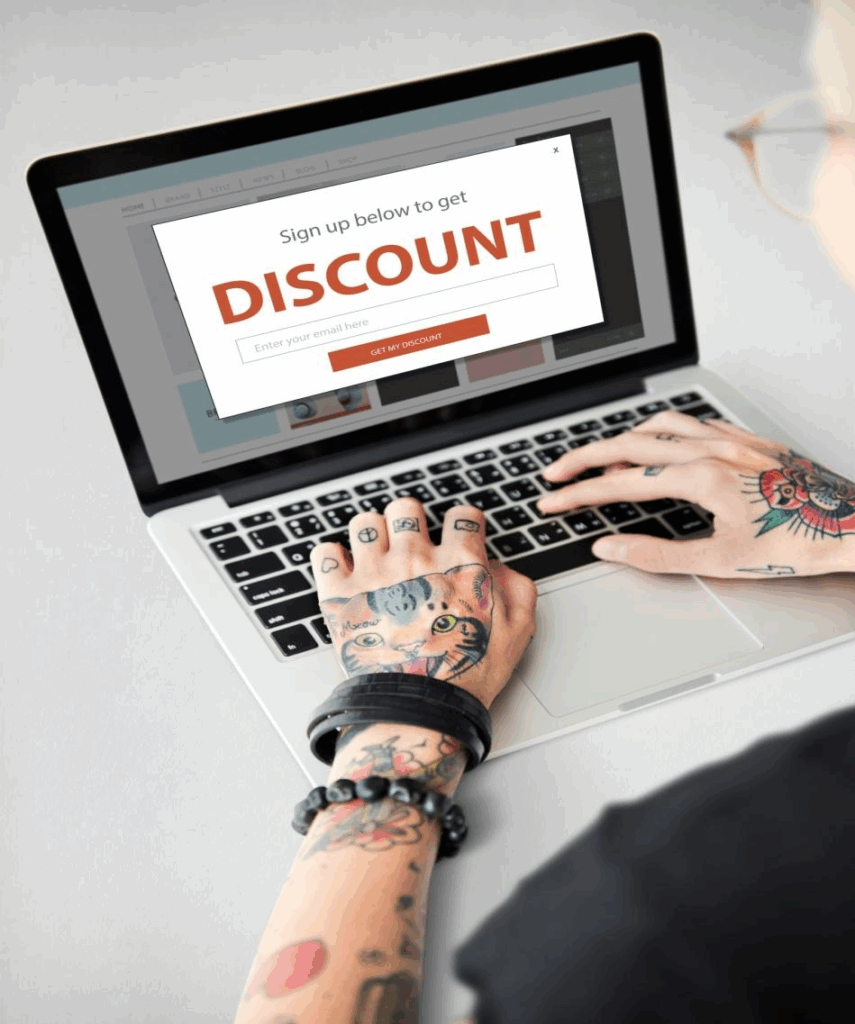 Your Project's Secret Weapon: The Smart Use of a Fiverr Promo Code 1 laptop screen which dispkays sign up to get discount