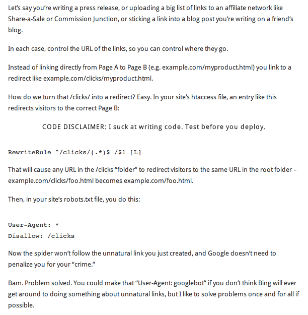 How to Prevent Spiders from Following Unnatural Links You'd Created 2 implementing seo safe links