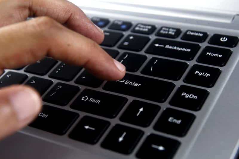 gray and black laptop computer