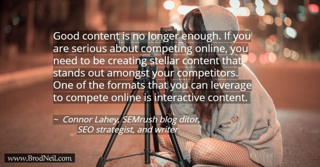 Quote on content marketing - interactive content