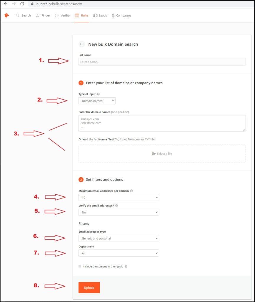 Hunter Review: 10 Helpful Questions Answered 8 bulk search - domain search