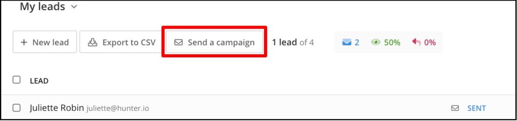 Hunter Review: 10 Helpful Questions Answered 11 email campaign-hunter1