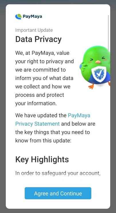 PayMaya data privacy statement highlights