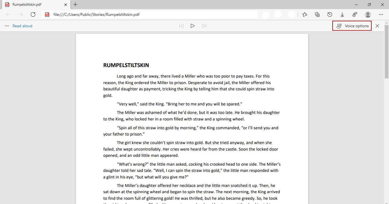 Howto pdf voice reader using microsoft edge
