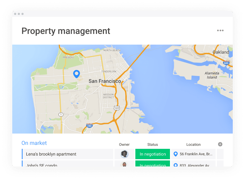 monday.com: Project Management Tools (Project Management Software) 5 Simple board realestate Property management map 5