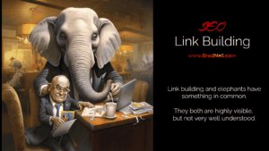 Featured Image for the Link Building Post - The elephant is like link building - very visible - but hardly understood well