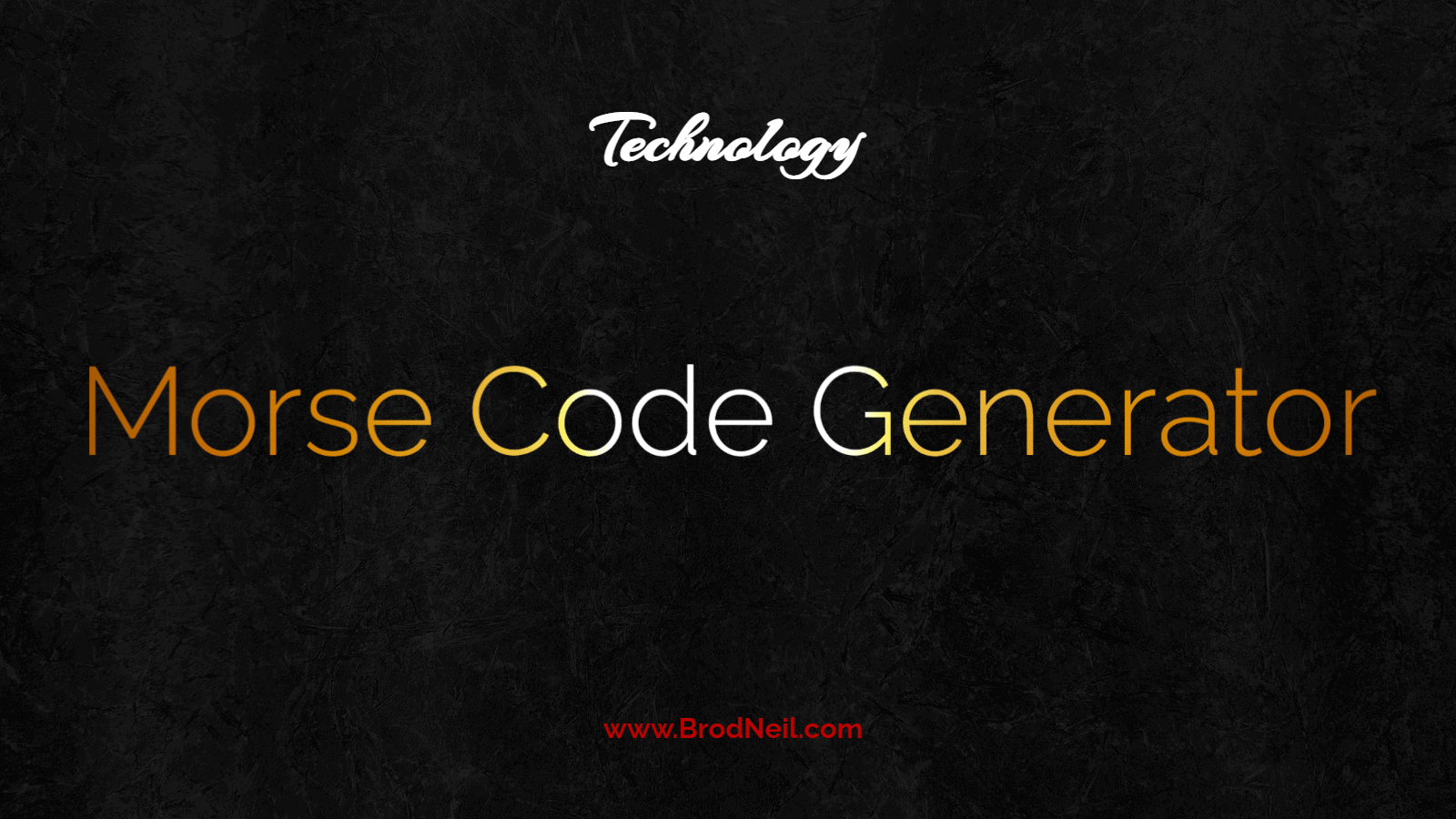 Morse Code Generator