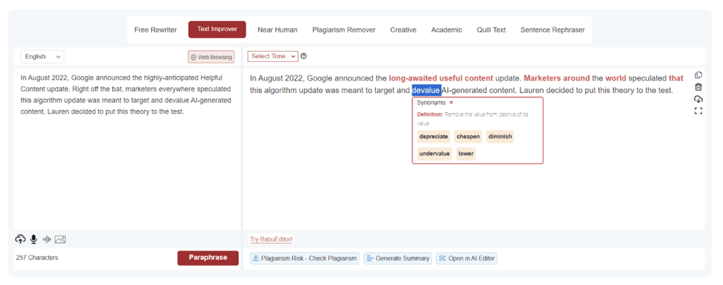 One of the Best AI Writing Tools for Writers in 2024 13 Paraphrasingtool AI - 5