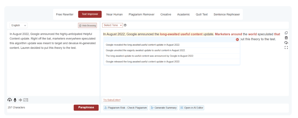 One of the Best AI Writing Tools for Writers in 2024 14 Paraphrasingtool AI - 6