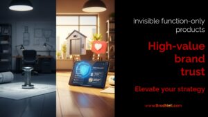 A detailed 3D image contrasting a dim industrial fastener on a blueprint with a brightly lit workspace showcasing home elevator visuals and a cause-marketing shield icon.