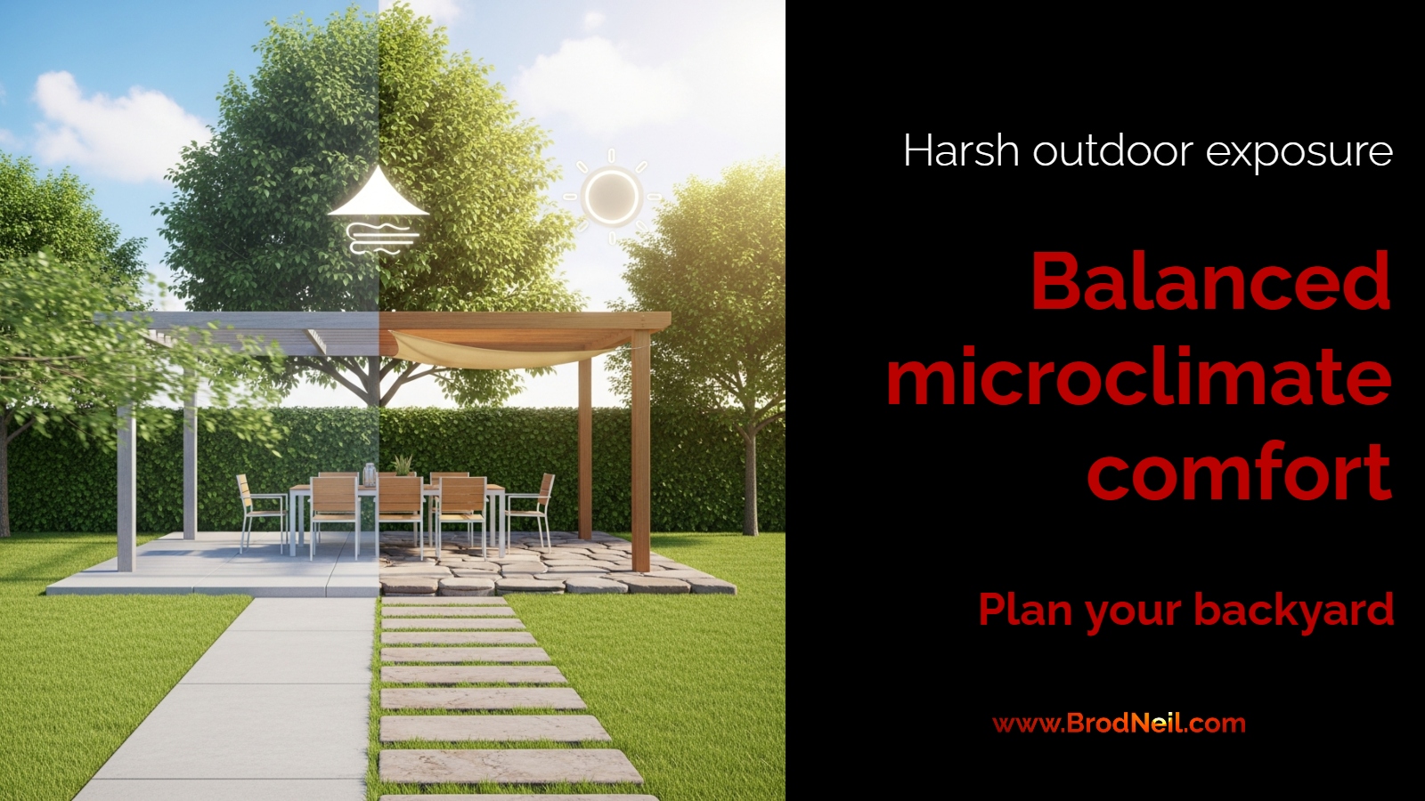Outdoor Living Space Planning for Sun, Shade, Wind, and Changing Backyard Microclimates 35 Outdoor Living Space Planning for Sun, Shade, Wind, and Changing Backyard Microclimates